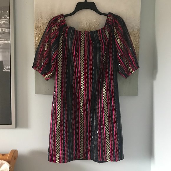 Trina Turk Junket Off-the-Shoulder Sequin Dress (NWT) - Picture 12 of 14